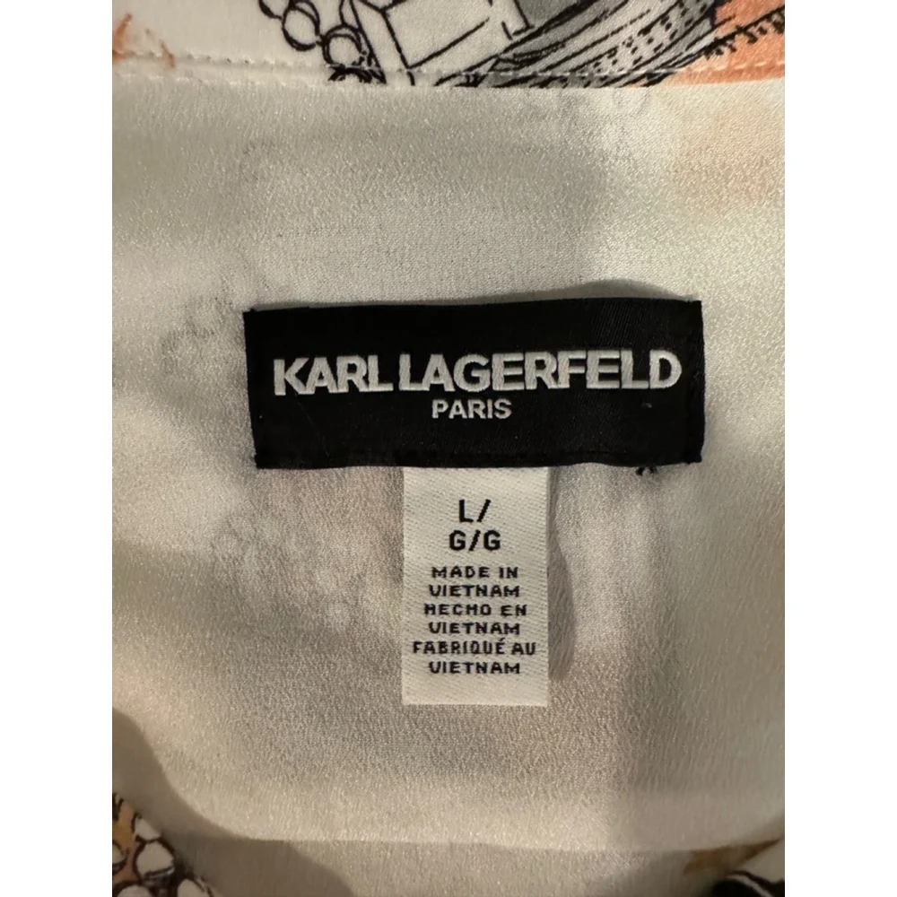 Karl Lagerfeld Paris Long Sleeve Blouse, Size L - Picture 9 of 10